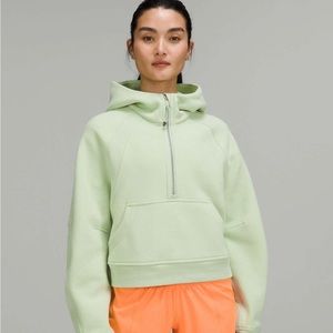 Lululemon Scuba Oversized Half-Zip Hoodie, XS/S, Creamy Mint.